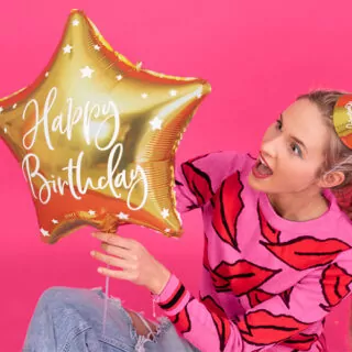 Folieballon Ster Happy Birthday Goud - 40 Centimeter