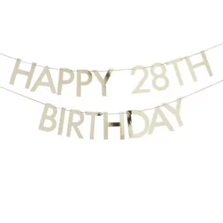 Slinger Happy Birthday Customizable Goud - 1.5 Meter