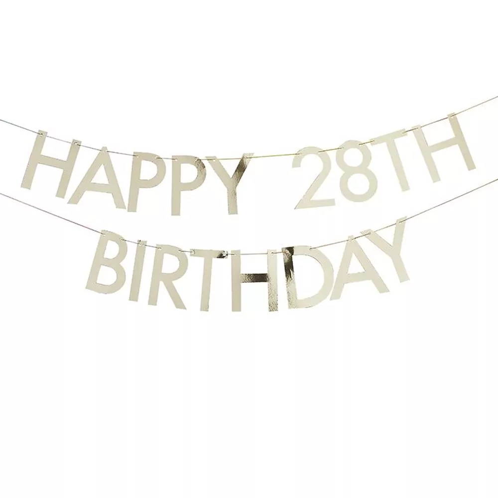 Slinger Happy Birthday Customizable Goud - 1.5 Meter