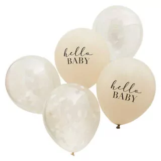 Ballonnen met Hello Baby erop