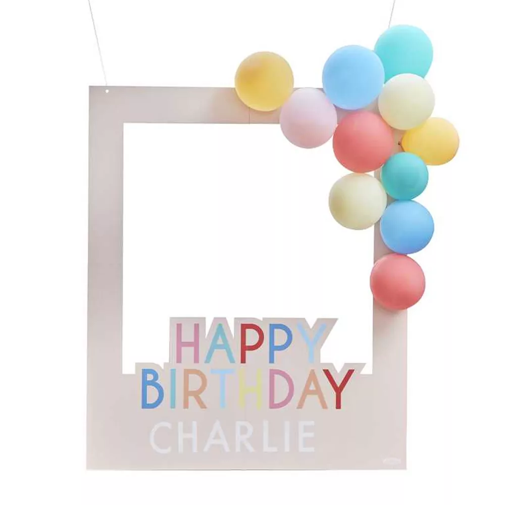Photo Booth Frame Happy Birthday Multicolor