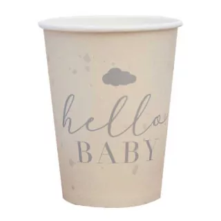Papieren beker met de tekst 'Hello Baby'