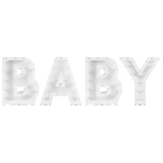 Ballonstandaard in de vorm van het woord Baby