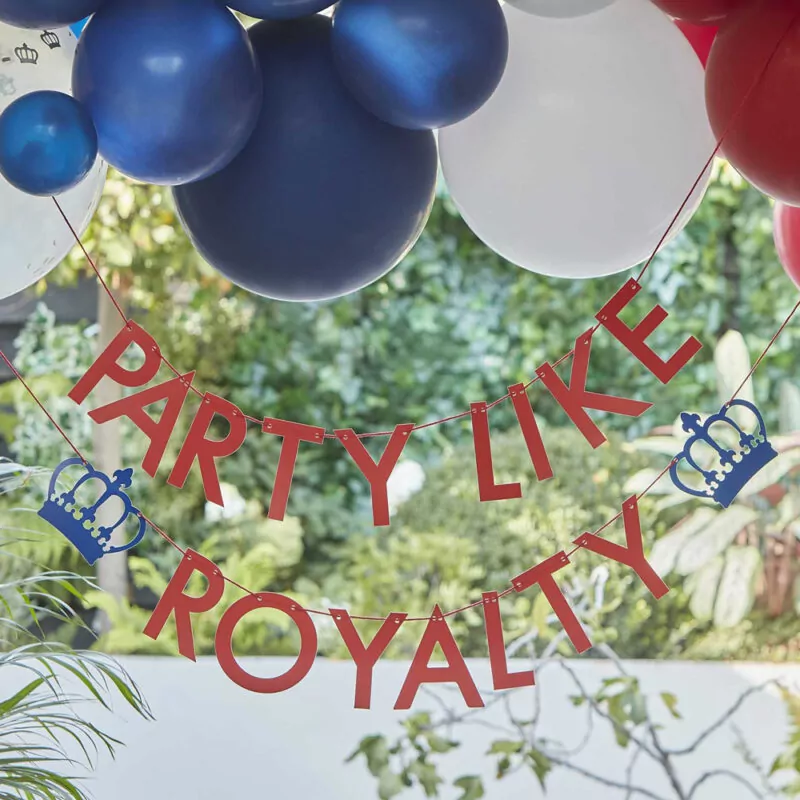 Letterbanner met de tekst Party Like Royalty