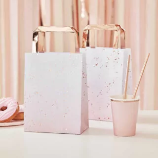 roze Tasjes met Ombre effect en rose gouden stippen