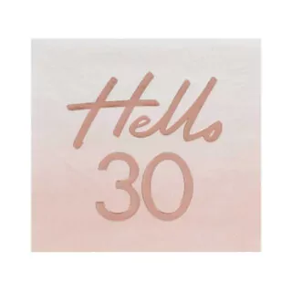Roze Servetten met de tekst Hello 30