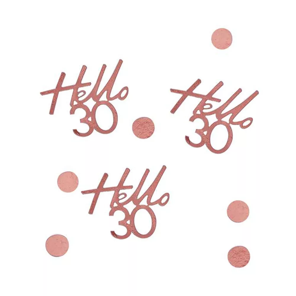 Tafel Confetti met tekst Hello 30