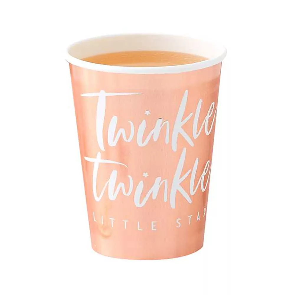 Rose gouden Bekers met tekst twinkle twinkle