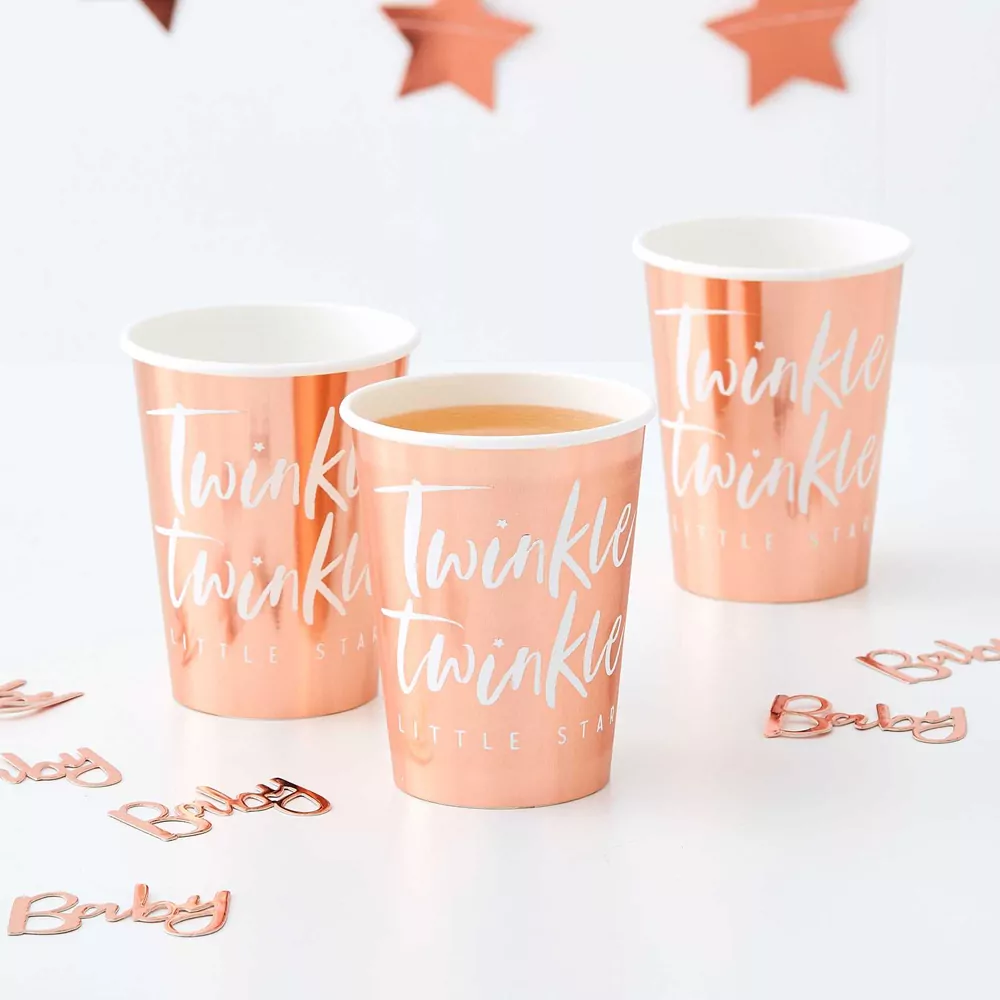 Rose gouden Bekers met tekst twinkle twinkle