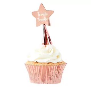 Cupcake met cupcake Topper met daarop Twinkle Twinkle