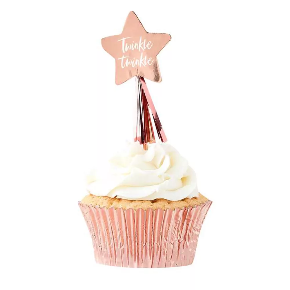 Cupcake met cupcake Topper met daarop Twinkle Twinkle