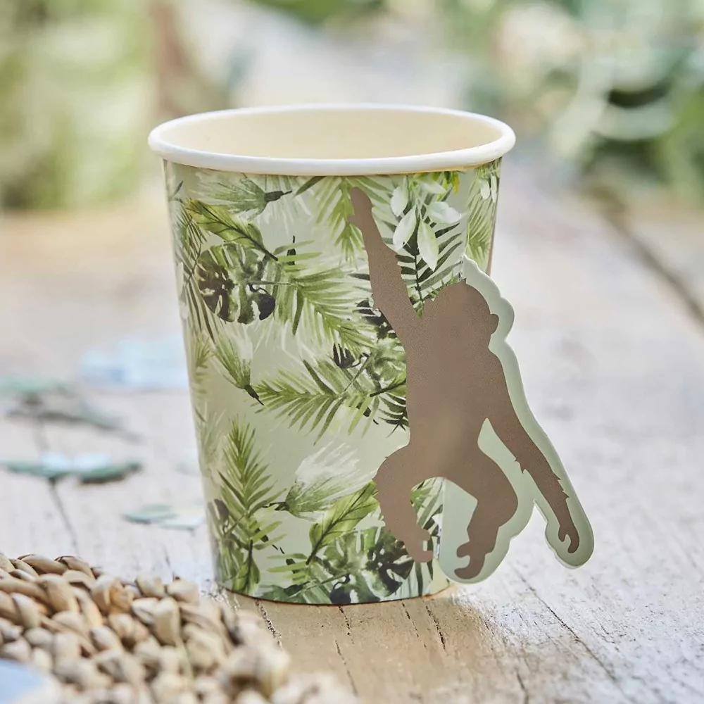 beker met palmprint en aapje eraan