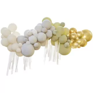 Ballonnenkit in groen goud en grijstinten