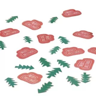 confetti in de vorm van kerstboompjes