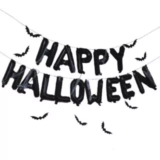 Happy Halloween folieballonnen aan een slinger