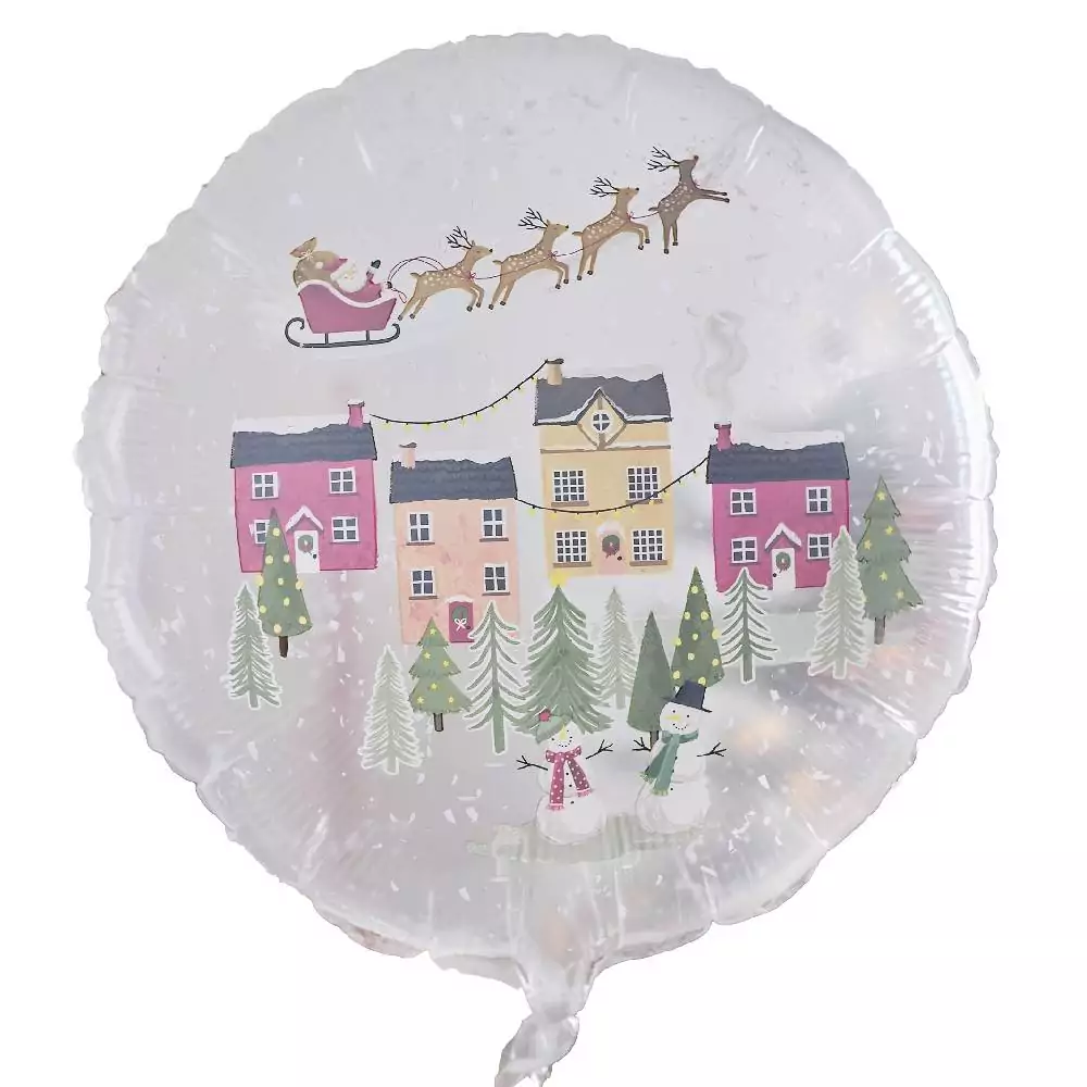 Folieballon met kersdorp erop