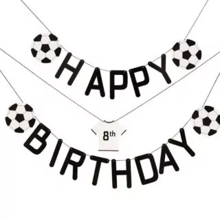 Letter banner voor verjaardag met voetbalthema
