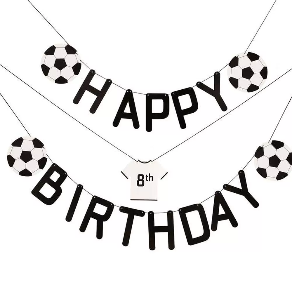 Letter banner voor verjaardag met voetbalthema