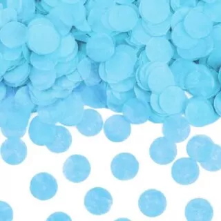 Cirkelvormige confetti in de kleur blauw gemaakt van papier