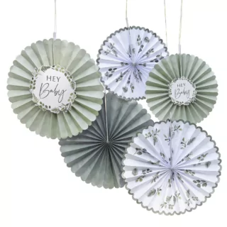 witte en groene waaiers met design