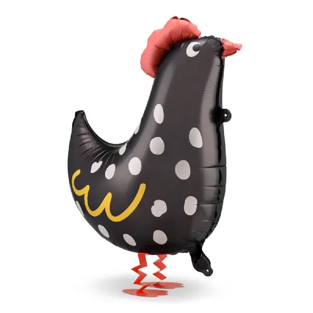 Zwarte folieballon in de vorm van een kip