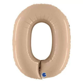 Nude ballon in de vorm van cijfer nul