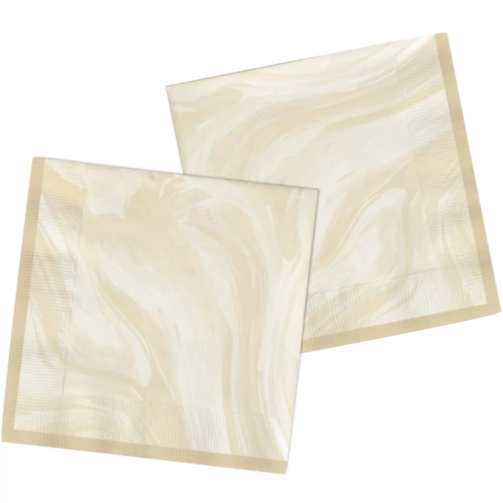 Servetten met marmeren print in het wit en beige