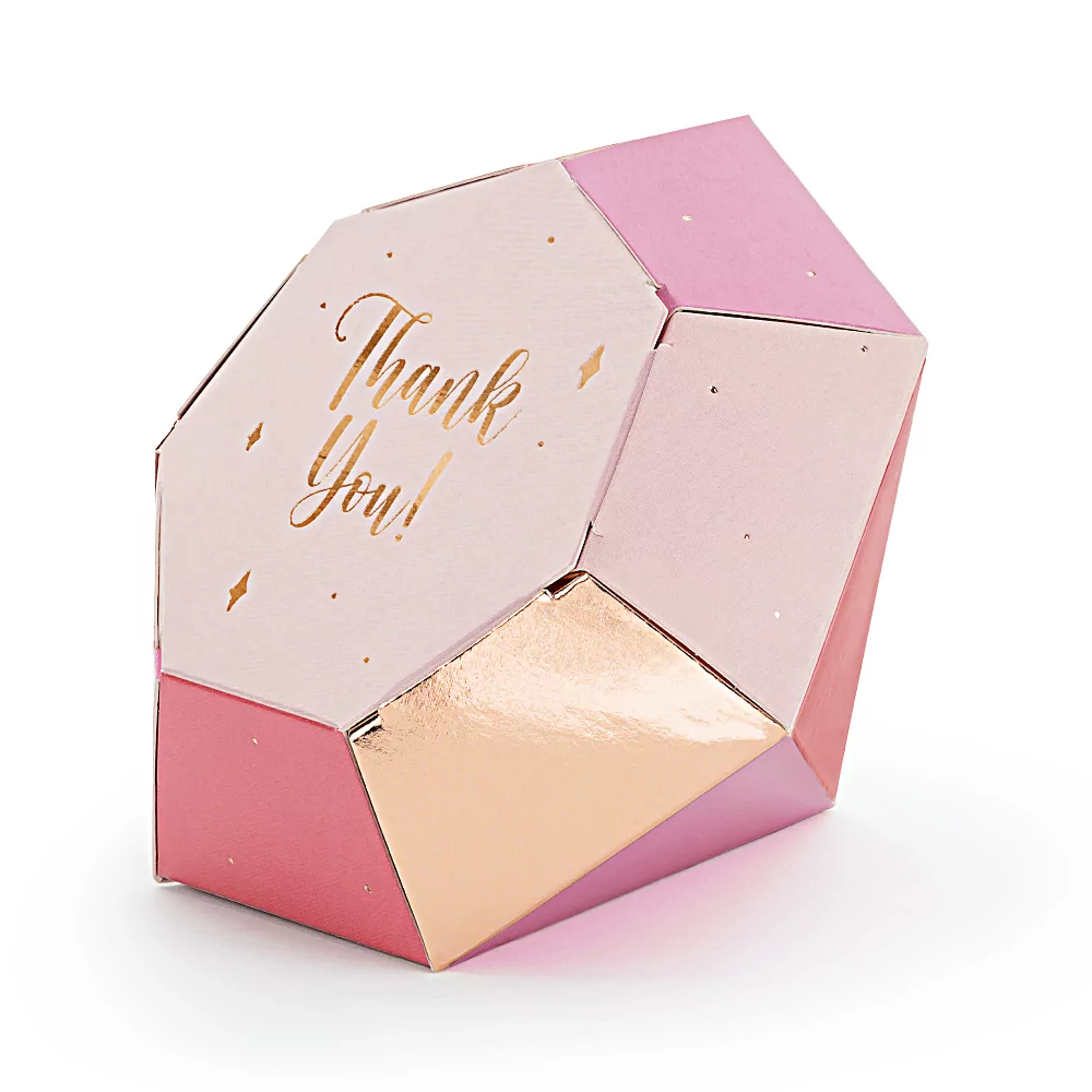 doosje diamant met de tekst thank you erop