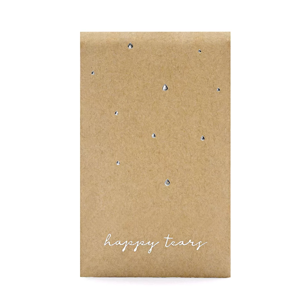zakjes met tissues en de tekst happy tears