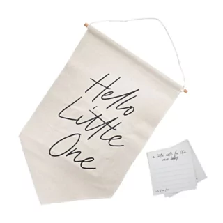 Canvas met tekst hello little one en kaartjes