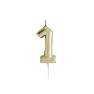 gouden taartkaars met nummer 1