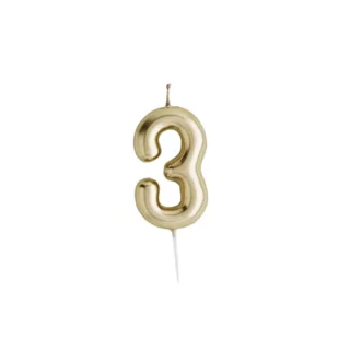 gouden cijfer 3 taart kaars