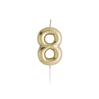 gouden cijfer 8 taart kaars