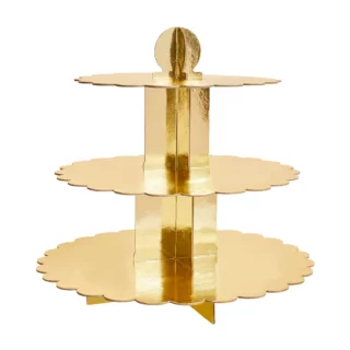 goudkleurige etagere