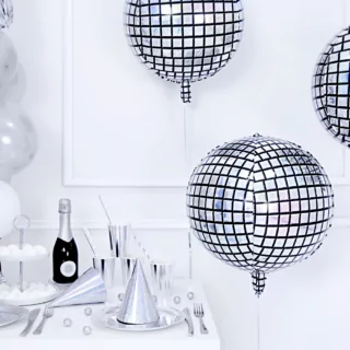 folieballon discobal zilver