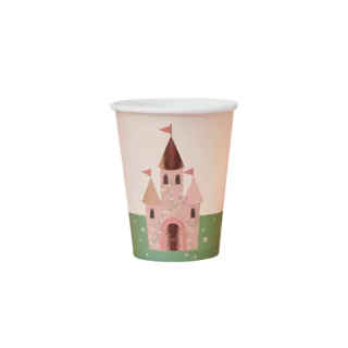 bekers met een kasteel in het lichtroze en rose goud