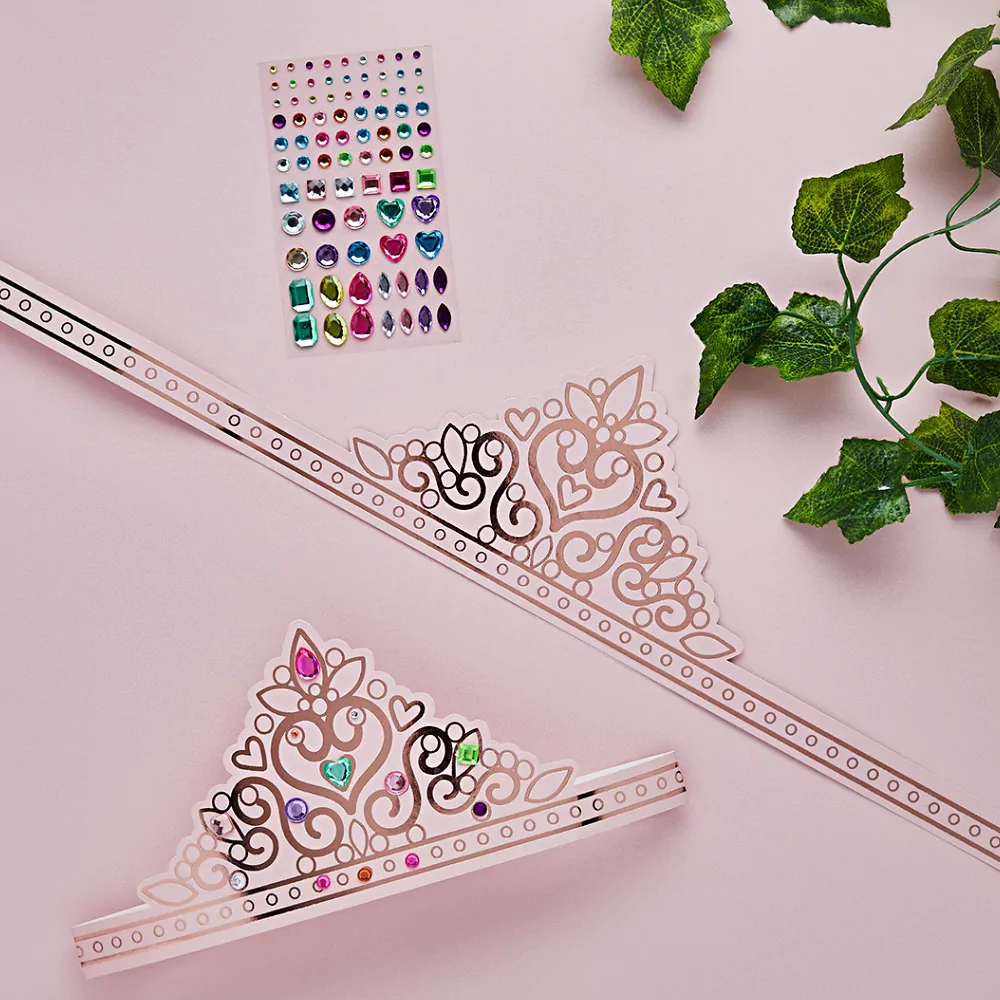 Lichtroze met rose gouden tiara's met edelstenen
