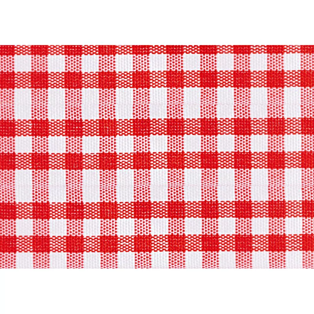 Rood en wit geblokte tafelloper