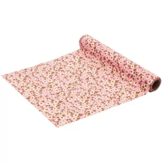 Roze tafelloper met madeliefjes