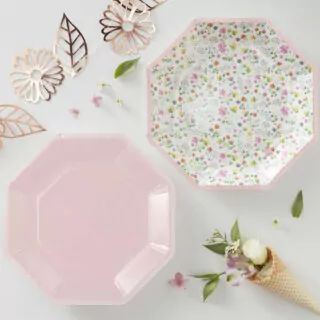 Roze Goud Bloemen - 8 stuks