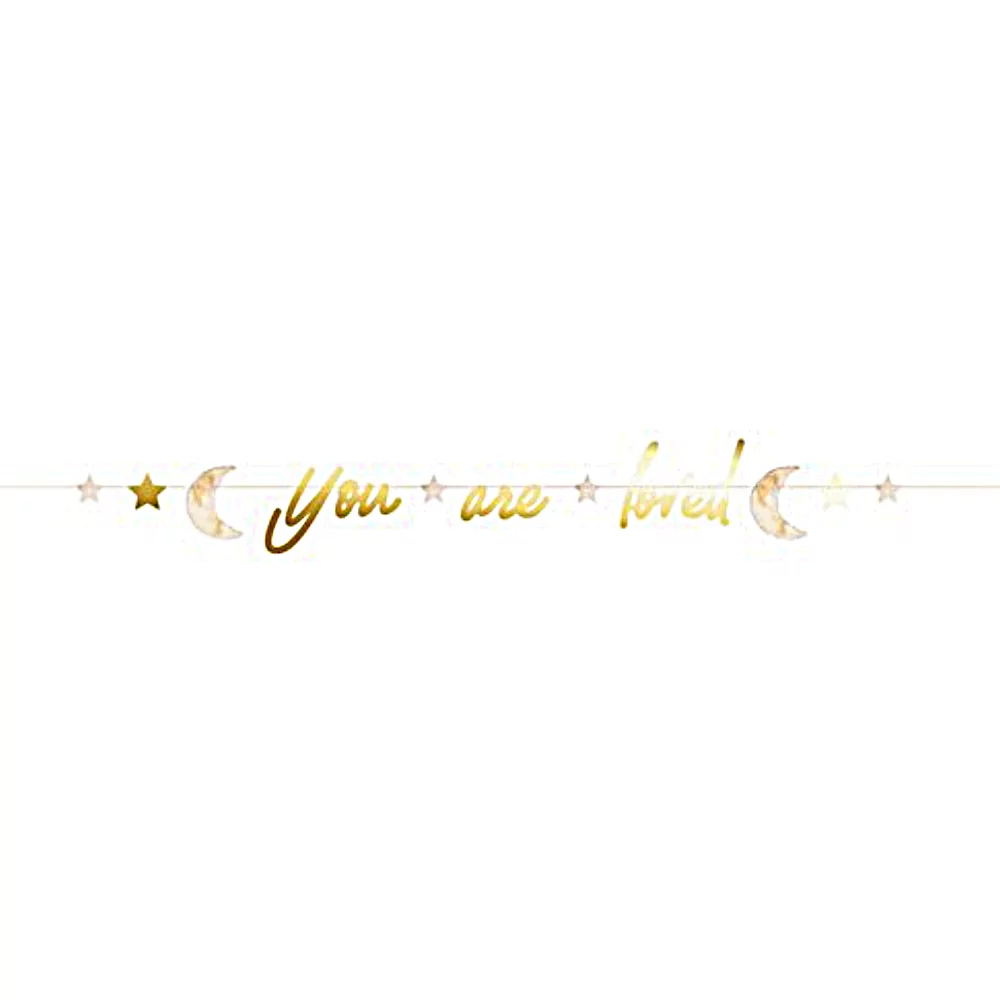 Gouden you are loved slinger voor een babyshower of geboorte feest