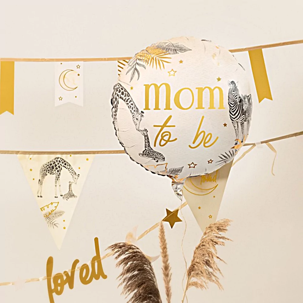 Folieballon mom to be in het goud en nude