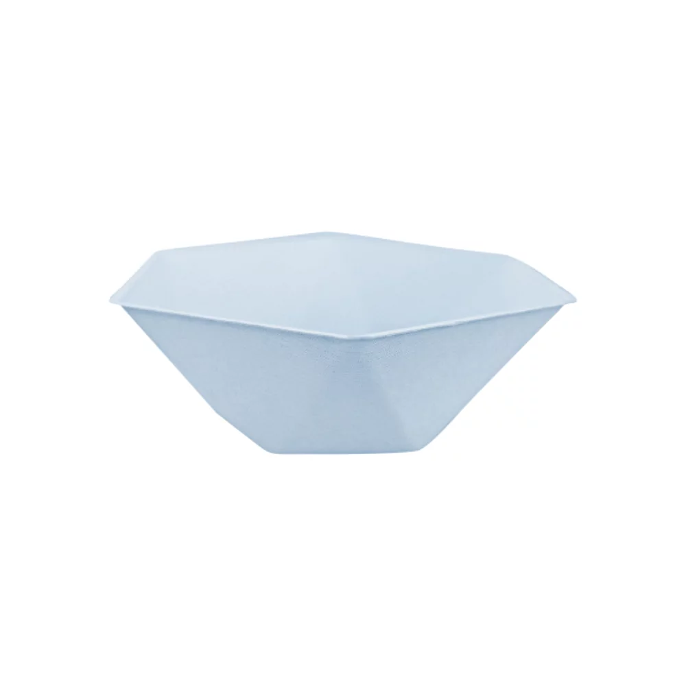 Lichtblauwe bakjes in de vorm van een hexagon
