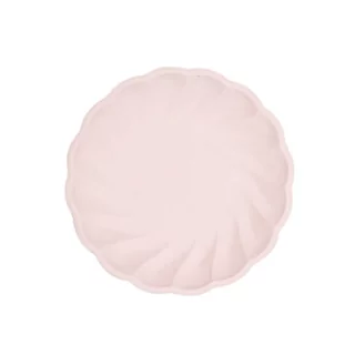 Licht roze bordje in de vorm van een bloem