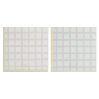 Servetten met geblokte print in het roze, groen, blauw en geel