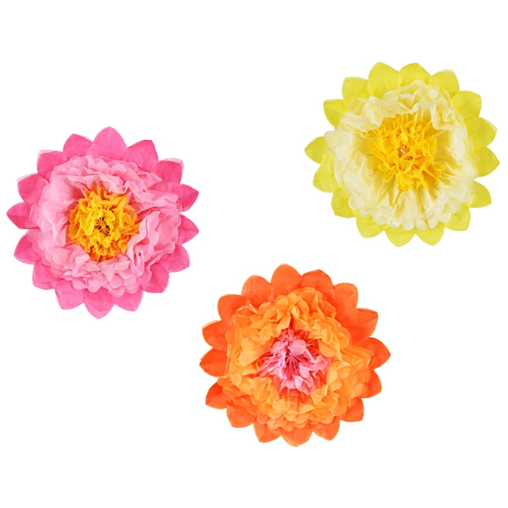 gele, oranje en roze papieren bloem