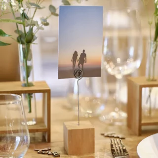 Houten blok met een foto erin