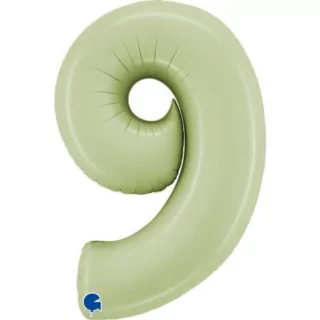 groene folieballon cijfer 9