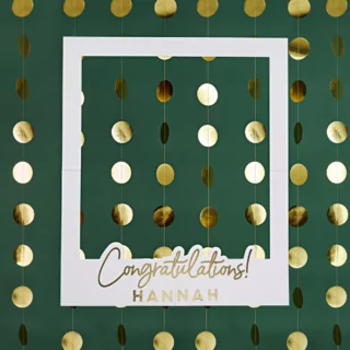 Wit foto frame met gouden tekst congratulations