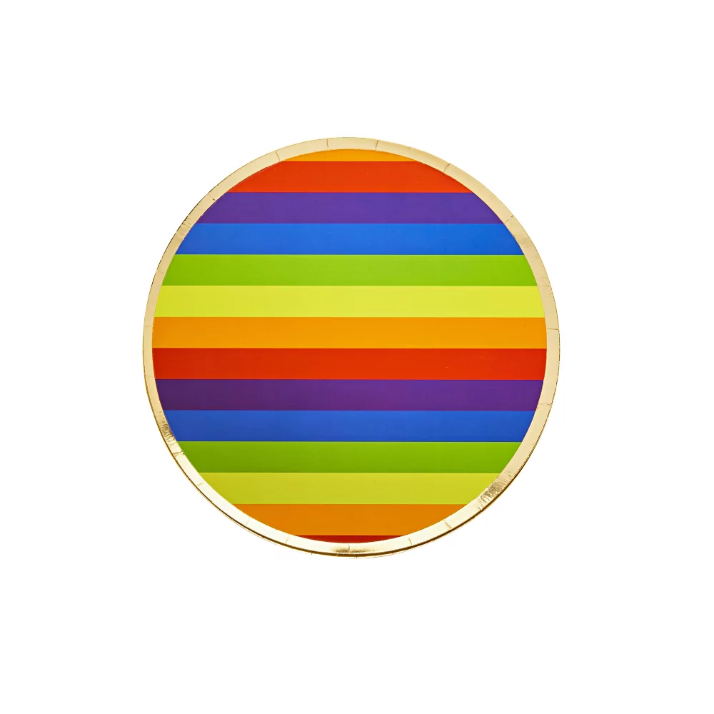 regenboog bordjes met een gouden rand